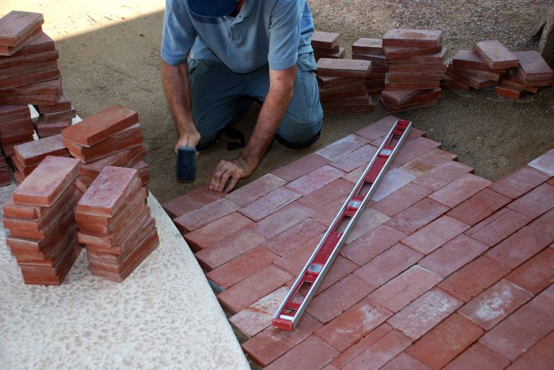 Traditional brick paver layout