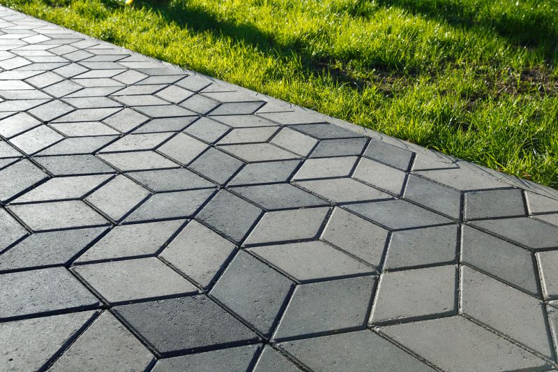 Concrete pavers in a geometric pattern